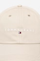 Tommy Jeans șapcă de baseball din bumbac AW0AW16868 bej SS26