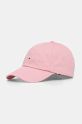 Tommy Jeans berretto da baseball in cotone cotone rosa AW0AW16868