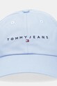 Tommy Jeans czapka z daszkiem bawełniana AW0AW16868 niebieski SS25