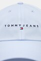 Tommy Jeans șapcă de baseball din bumbac AW0AW16868 albastru SS25