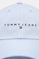 Bombažna bejzbolska kapa Tommy Jeans AW0AW16868 modra AW25