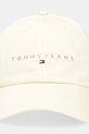 Tommy Jeans șapcă de baseball din bumbac AW0AW16868 galben SS25