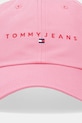 Pamučna kapa sa šiltom Tommy Jeans AW0AW16868 roza AW25