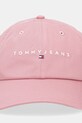 Tommy Jeans czapka z daszkiem bawełniana AW0AW16868 różowy SS25