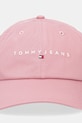Tommy Jeans șapcă de baseball din bumbac AW0AW16868 roz AW25