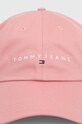 Аксесуари Бавовняна бейсболка Tommy Jeans AW0AW16868 рожевий