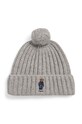 Vlnená čiapka Polo Ralph Lauren vlna sivá 455931876