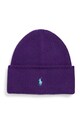 Шерстяная шапка Polo Ralph Lauren шерсть фиолетовой 455954355