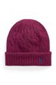 Vlnená čiapka Polo Ralph Lauren bavlna fialová 455956315