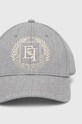 Elisabetta Franchi czapka z daszkiem bawełniana CL01F46E2 szary AW24