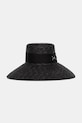 LE SH KA headwear klobúk so širokým okrajom dámsky Black Straw Veil ostatné čierna BLackStrawVeil