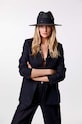 LE SH KA headwear kapelusz Black Fedora BlackFedora