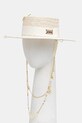 LE SH KA headwear kapelusz słomkowy damski Double Chain Pearl Canotier DCPearlCanotier beżowy SS26