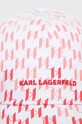 Bavlněná baseballová čepice Karl Lagerfeld 245W3406 růžová AW24