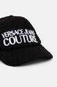 Versace Jeans Couture czapka z daszkiem z domieszką wełny 77HAZK10.ZSB12 czarny AW24