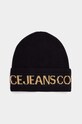 Шапка з домішкою вовни Versace Jeans Couture з додаванням вовни чорний 77HAZK40.ZG316