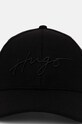 HUGO gyapjú siltes sapka 50524715 fekete AW24