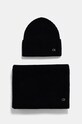 Calvin Klein czapka i szalik wełniany wełna czarny K60K612621