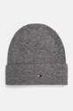Kapa s dodatkom vune Tommy Hilfiger bez uzorka siva AW0AW16633