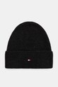 Kapa s dodatkom vune Tommy Hilfiger bez uzorka crna AW0AW16633