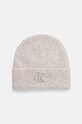 Čepice z vlněné směsi Calvin Klein Jeans s příměsí vlny šedá K60K612321