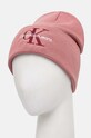 Хлопковая шапка Calvin Klein Jeans K60K612668 розовый AW24
