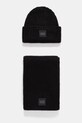 UGG czapka i szalik z domieszką wełny melanż czarny 101733