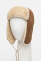 UGG czapka zamszowa aplikacja brązowy 100922