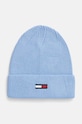 Tommy Jeans czapka bawełna niebieski AW0AW16777