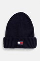 Σκουφάκι Tommy Jeans με μείγμα μαλλιού σκούρο μπλε AW0AW16785