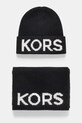 MICHAEL Michael Kors căciulă si eșarfă din amestec de lână print negru 540005