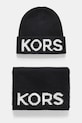 MICHAEL Michael Kors căciulă si eșarfă din amestec de lână print negru 540005
