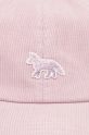 Maison Kitsuné cotton baseball cap Baby Fox pink MM06108WW9010