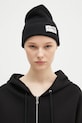 Σκουφί από μείγμα μαλλιού Fiorucci Knit Logo Beanie απλό μαύρο U01FPAHA216KN05BK01