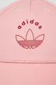 Хлопковая шапка adidas Originals BASEBALL CAP розовый