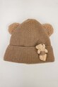 Дитяча шапка з домішкою вовни Jamiks ENES аплікація коричневий ENES.NAK.gl.JZH054