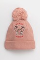 Kenzo Kids czapka z domieszką kaszmiru dziecięca z domieszką wełny różowy K60608.G.50.52