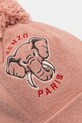 Kenzo Kids czapka z domieszką kaszmiru dziecięca K60608.G.50.52 różowy AW24