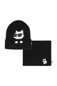 Karl Lagerfeld czapka i komin dziecięcy aplikacja czarny Z30326.