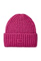 UGG czapka z domieszką wełny CHUNKY RIB BEANIE z domieszką wełny różowy 21687.