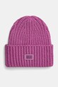 Čepice z vlněné směsi UGG CHUNKY RIB BEANIE s příměsí vlny růžová 21687.
