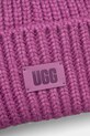 CHLAPEC Čepice z vlněné směsi UGG CHUNKY RIB BEANIE 21687. růžová