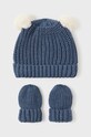 Mayoral Newborn czapka i rękawiczki dziecięce pozostałe granatowy 9766.1J.Newborn.9BYH