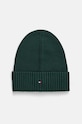 Tommy Hilfiger caciula de bumbac pentru copii uni verde AU0AU01526.9BYH
