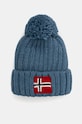 Napapijri czapka z domieszką wełny SEMIURY 6 z domieszką wełny niebieski NP0A4GMHB2P1