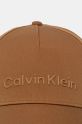 Памучна шапка с козирка Calvin Klein K50K511987 кафяв SS25