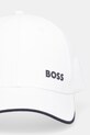 BOSS Green czapka z daszkiem bawełniana 50519219 biały AW25