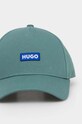 HUGO Blue czapka z daszkiem bawełniana 50522014 zielony AW24