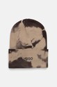 Bavlnená čiapka HUGO nášivka hnedá 50518775