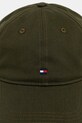 Bavlnená šiltovka Tommy Hilfiger AM0AM12531 zelená AW25